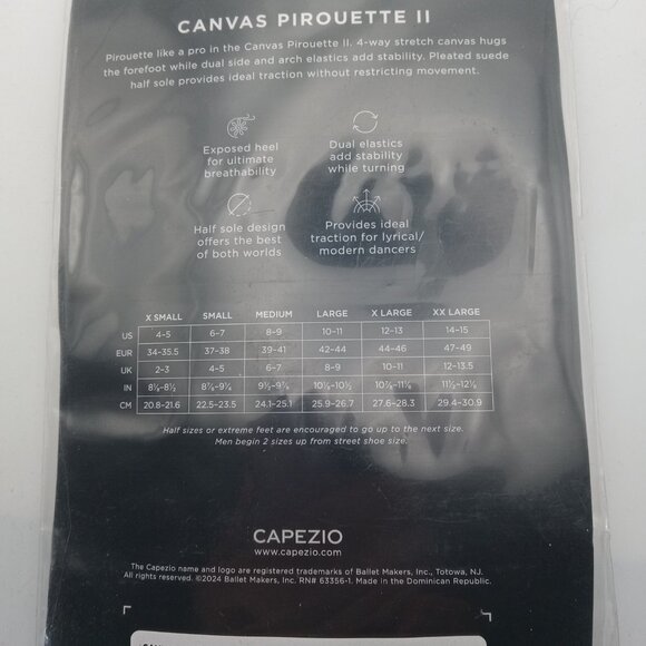 Capezio Pirouette II Canvas Dance Shoes Nude Size S H061 Sz 6-7 NEW - Picture 12 of 15